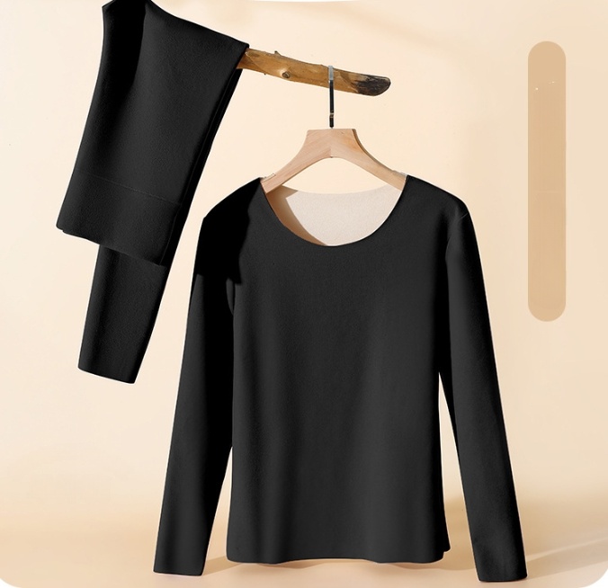 Plus Size Thermal Underwears Fleece  Crew Neck Slim Thermal Underwears